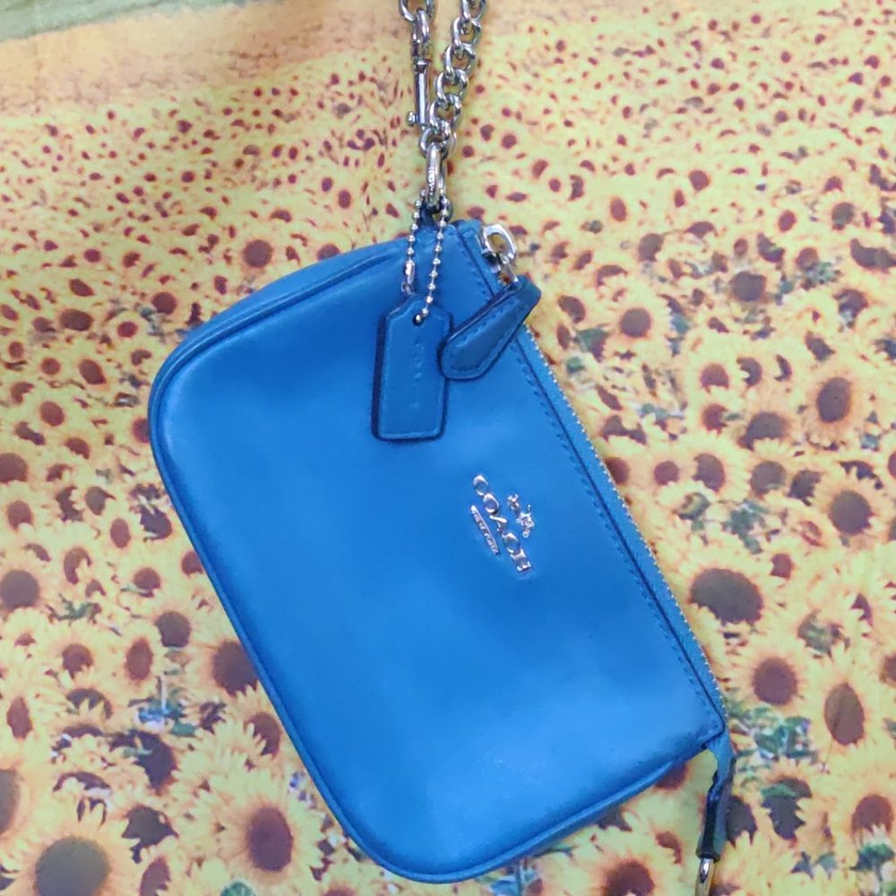 Coach blue rare mini bag, silver hardware